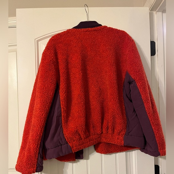 Free People Rivington red Sherpa jacket coat Oversized - Picture 4 of 5